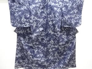 未使用品　抽象模様織出し手織り紬着物